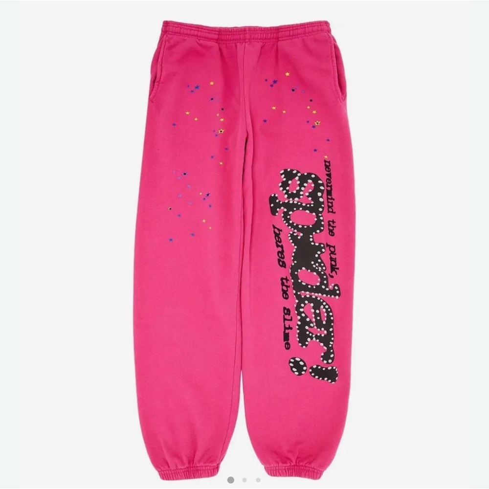 🆕 Sp5der/Spider Worldwide SP5DER P*INK LOGO PRINT SWEATPANTS